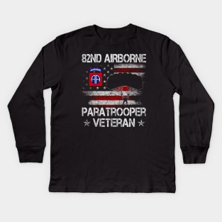 Proud 82nd Airborne Paratrooper Veteran Mens - Veterans Day Gift Kids Long Sleeve T-Shirt